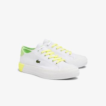 Lacoste Gripshot Canvas and Leather Sneakers - Tenisky Dámské Bílé / Světle Žluté | CZ-LhRtkv